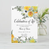 イエローローズフューラルアナウンスメント招待状 招待状 (スタンド正面)
