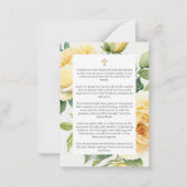 イエローローズフューラルメモリアル祈りの言葉 ノートカード (裏面)