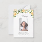 イエローローズフューラルメモリアル祈りの言葉 ノートカード (正面)