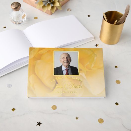 イエローローズフラワーお祝いメモリアル ゲストブック (正面見開き)