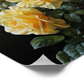 イエローローズフラワーアートプリントポスター ポスター (角)