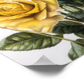 イエローローズフラワーアートプリントポスター ポスター (角)