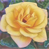 イエローローズフラワーアート大ステッカー シール (正面)