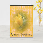 イエローローズフラワーハッピーバースデーカード カード (黄色い花)