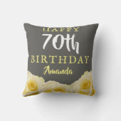 イエローローズフラワーフローラ70誕生日 クッション (裏面)