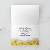 イエローローズフラワーフローラ80誕生日 カード (内部)