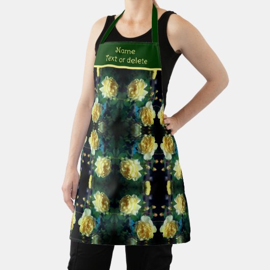 イエローローズフラワーペアパーソナライズされた抽象芸術 エプロン (インサイチュ)