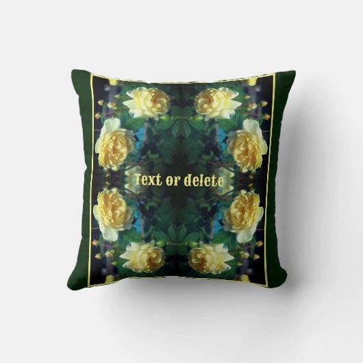 イエローローズフラワーペアパーソナライズされた抽象芸術 クッション (裏面)
