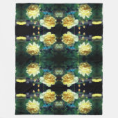 イエローローズフラワーペア抽象芸術 フリースブランケット (正面)