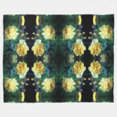 イエローローズフラワーペア抽象芸術 フリースブランケット (正面(横))