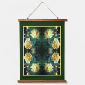 イエローローズフラワーペア抽象芸術 吊り下げ型タペストリー (正面)