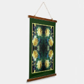 イエローローズフラワーペア抽象芸術 吊り下げ型タペストリー (傾斜あり)