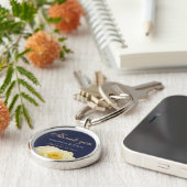 イエローローズフラワー結婚フローラサンキュー キーホルダー (側面)