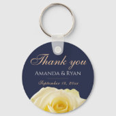 イエローローズフラワー結婚フローラサンキュー キーホルダー (正面)