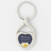 イエローローズフラワー結婚フローラサンキュー キーホルダー (正面)