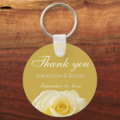 イエローローズフラワー結婚フローラサンキュー キーホルダー (正面)