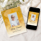 イエローローズフラワー花びらリビング葬儀パーティー 招待状