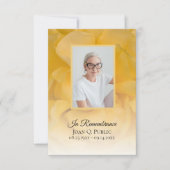 イエローローズフラワー花びら葬儀悔やみや弔慰 サンキューカード (正面)