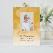 イエローローズフラワー花びら葬儀悔やみや弔慰 サンキューカード (スタンド正面)