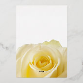 イエローローズフローラブライダルシャワー金ゴールドバラ 箔招待状 (裏面)