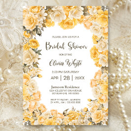 イエローローズフローラブライダルシャワー 招待状
