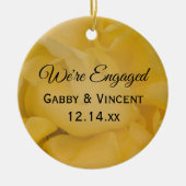 イエローローズフローラ婚約写真 セラミックオーナメント (正面)