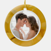 イエローローズフローラ婚約写真 セラミックオーナメント (裏面)