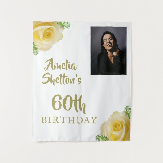 イエローローズフローラ60th Birthday Party写真 タペストリー (正面)