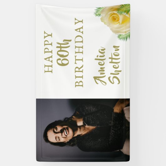 イエローローズフローラ60th Birthday Party写真 横断幕 (縦)