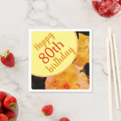 イエローローズフローラ80thバースデーパーティナプキンス スタンダードカクテルナプキン (インサイチュ)