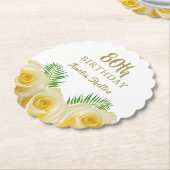 イエローローズフローラ80thバースデーパーティー ペーパーコースター (アングル)