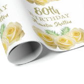 イエローローズフローラ80thバースデーパーティー ラッピングペーパー (ロールコーナー)