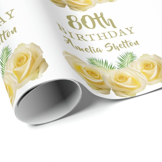 イエローローズフローラ80thバースデーパーティー ラッピングペーパー (ロールコーナー)