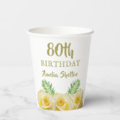 イエローローズフローラ80thバースデーパーティー 紙コップ (裏面)