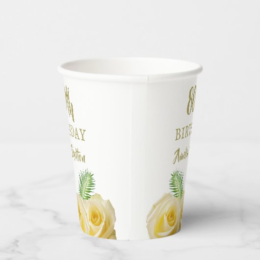 イエローローズフローラ80thバースデーパーティー 紙コップ (右)