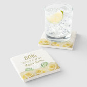 イエローローズフローラ80th誕生日 ストーンコースター (横)