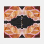 イエローローズブドティンテッドパーソナライズされた抽象芸術 フリースブランケット (正面(横))