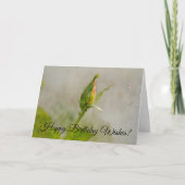 イエローローズブドフラワーアート誕生日カード カード (正面)