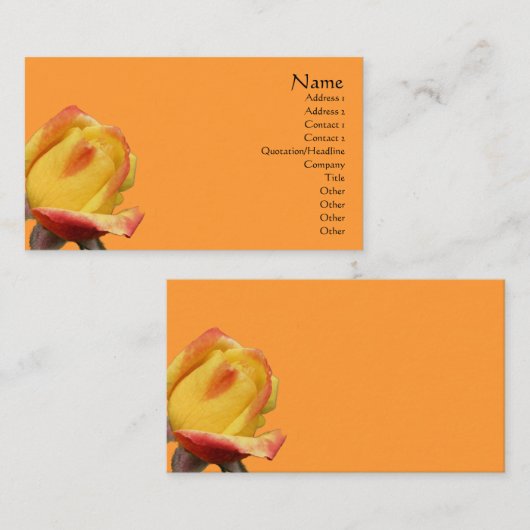 イエローローズブドフラワー名刺 名刺 (正面/裏面)