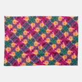 イエローローズブド抽象芸術フラワーアート絵画ズ キッチンタオル (横)