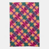 イエローローズブド抽象芸術フラワーアート絵画ズ キッチンタオル (縦)