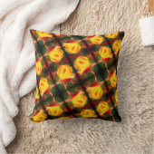 イエローローズブド抽象芸術フラワーアート絵画ズ クッション (ブランケット)