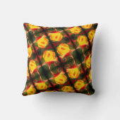 イエローローズブド抽象芸術フラワーアート絵画ズ クッション (裏面)