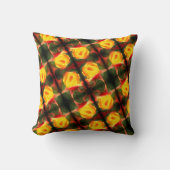 イエローローズブド抽象芸術フラワーアート絵画ズ クッション (正面)