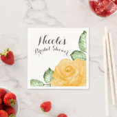 イエローローズブライダルシャワーエレガントパーティー結婚ズ スタンダードカクテルナプキン (インサイチュ)