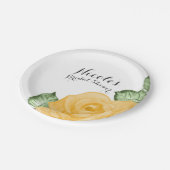 イエローローズブライダルシャワーエレガントパーティー結婚ズ ペーパープレート (アングル)