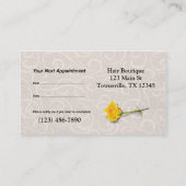 イエローローズブラックアンドホワイトストライプ美容師 名刺 (裏面)