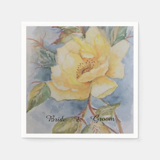 イエローローズブーケ スタンダードカクテルナプキン (正面)