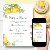 イエローローズベビーシャワー招待状 招待状
