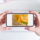 イエローローズホワイトパールブライダルシャワー招待 招待状